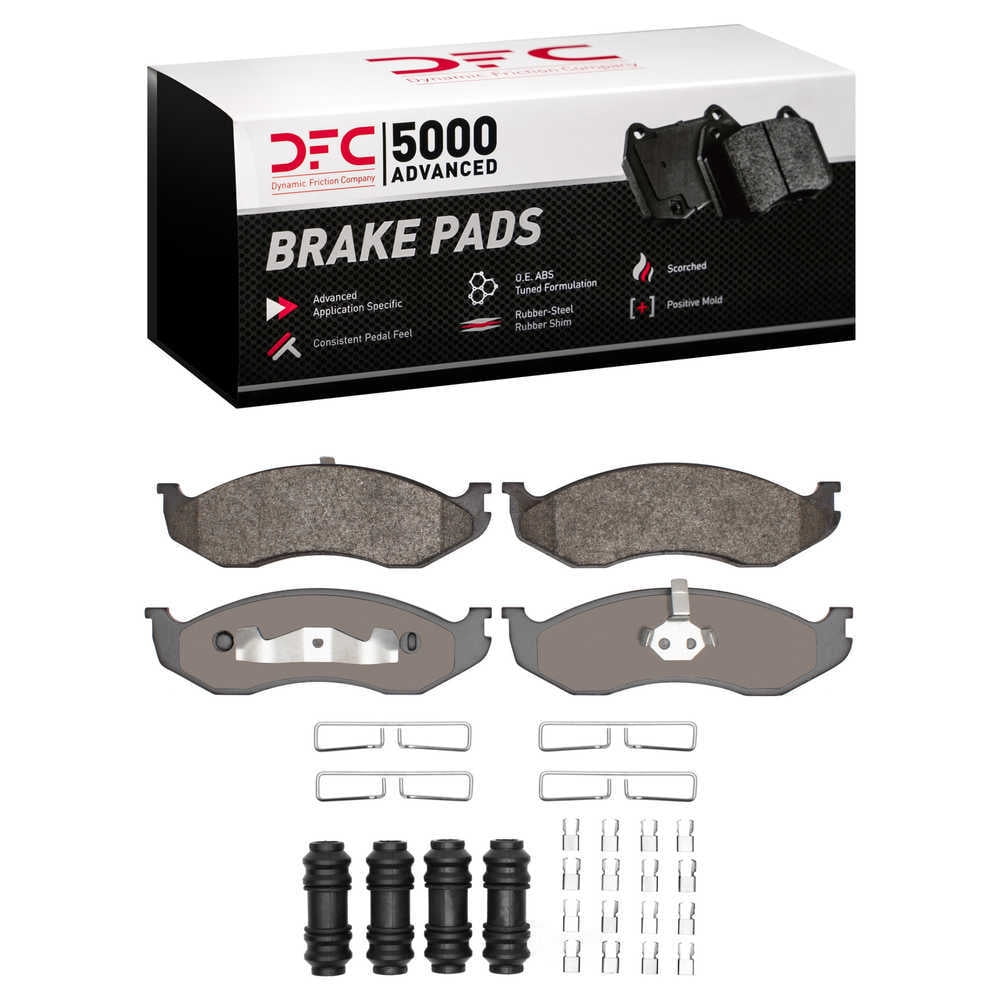 Dynamic Friction Company 1551-0477-01 DFC 5000 Advanced Brake Pads - Semi Metallic and Hardware Kit