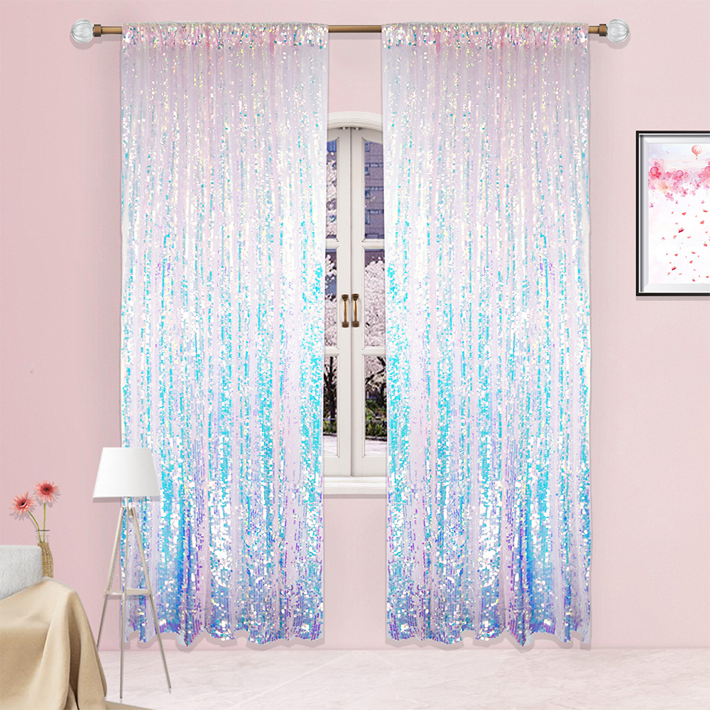 Goory Backdrop Curtains Sequin Fabric Backdrop Glitter Prom Drapes Baby