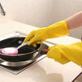 thumbnail image 2 of Long Sleeves Dishwashing Gloves, Reusable Rubber Cleaning Gloves for Housework Kitchen Bathroom Extra Large Painting Pet Care, 2 of 7