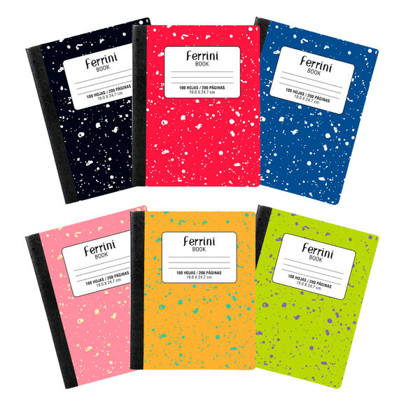 Cuaderno Cosido College Libreta Composition Ferrini Book 6pk