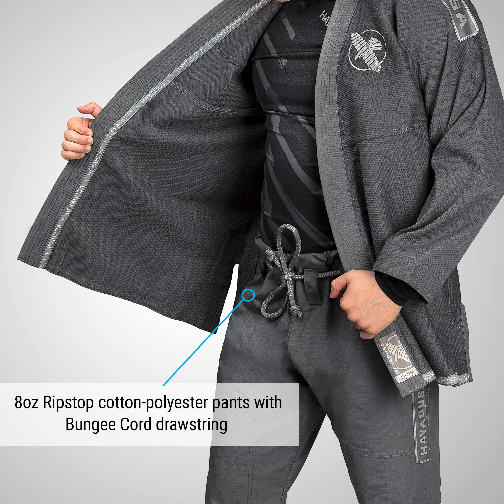 Hayabusa Lightweight Jiu Jitsu Gi - Grey, A2