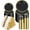 Black & Gold, variant on 350PCS Clear Gold Plastic Dinnerware Set for 50 Guests, Disposable Party Plate for Christmas and New Year,Halloween, Include: 100 Plastic Plates, 50 Pre Rolled Napkins with Silverware, 50 Cups