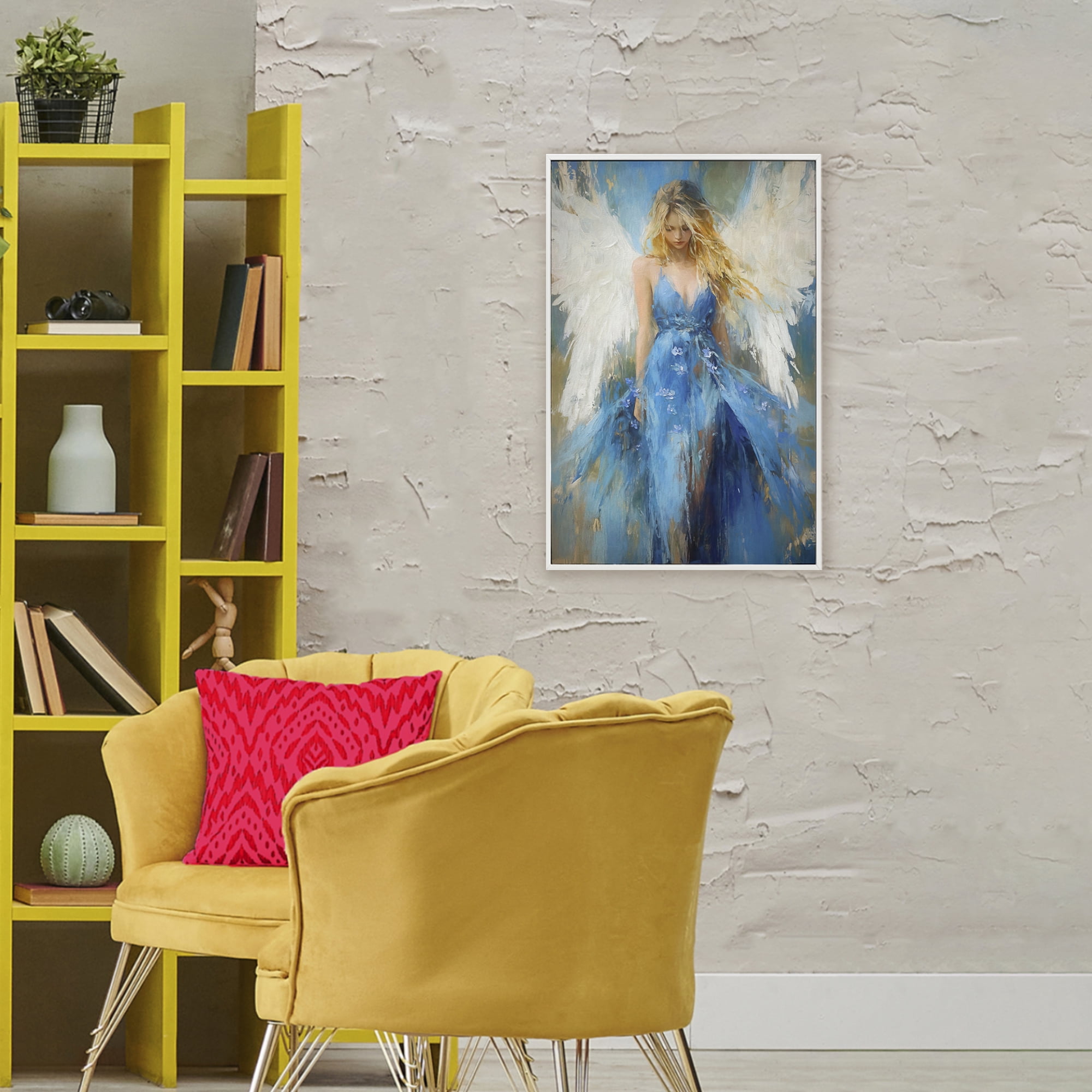 Stupell Industries Blue Flame of Hope White Framed Giclee Art, design by Tina LeCour