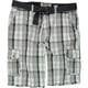 thumbnail image 1 of Ecko Unltd. Pantalones cortos de carga informales a cuadros con cinturón frontal plano para hombre, gris, 40 Ecko Unltd.  Carga, 1 of 1