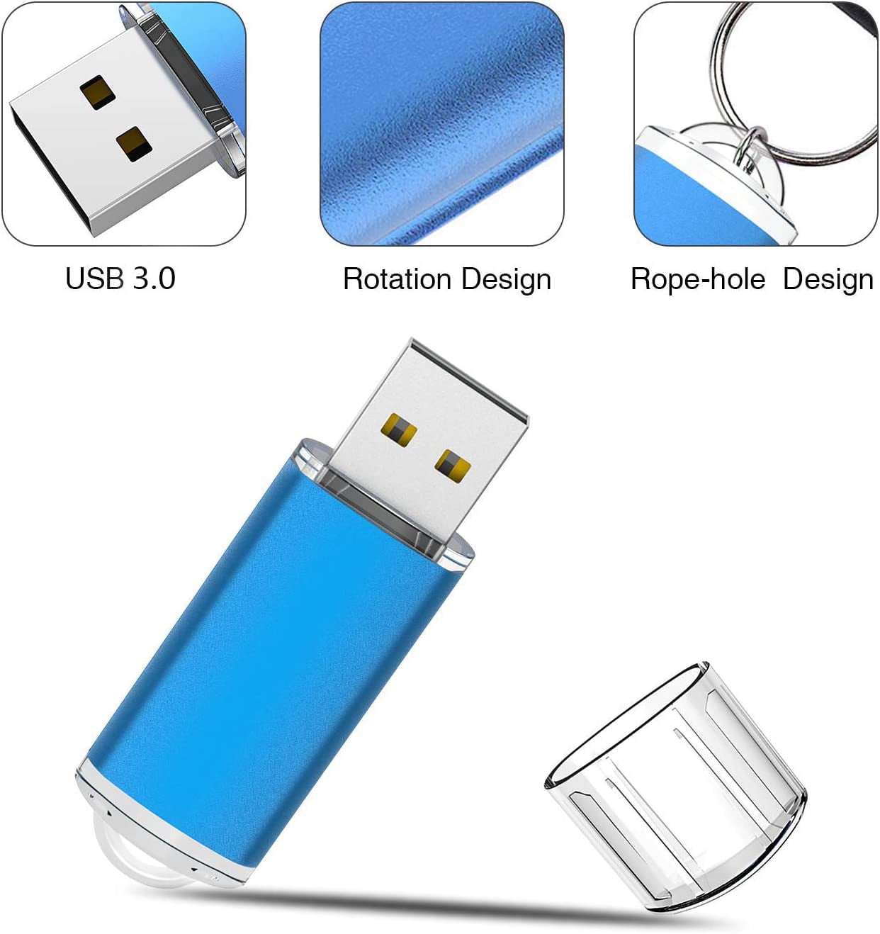 64GB USB 3.0 Flash Drive 10 Pack Flash Drives (64GB 10PACK Blue &nbsp;)