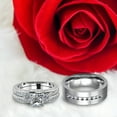 thumbnail image 6 of ZTTD Fashion Men's and Women's Couple Rings with Zircons, Wedding Rings, 6 of 9