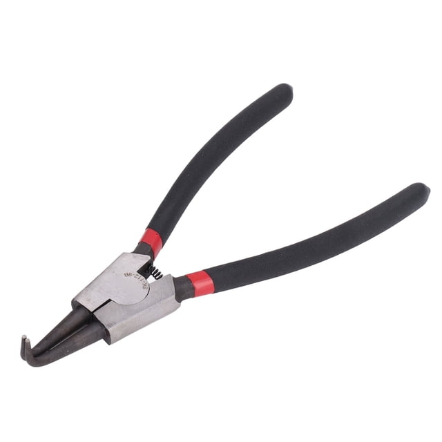 9-Inch Chrome Vanadium Steel External Circlip Pliers with 2mm Bent Tip - Self-Opening Spring, 32mm Opening Capacity, Non-Slip Comfort Grip - Manual Hand Tool for Snap Ring/C-Clip Installation,