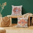 thumbnail image 3 of Outdoor Boho Decorative Throw Pillow Covers 18x18 Set of 2 Spring Farmhouse Vintage Rust Coral Orange Cushion Cover Home Decor for Living Room Bedroom Bed Cushion Cases, 3 of 5