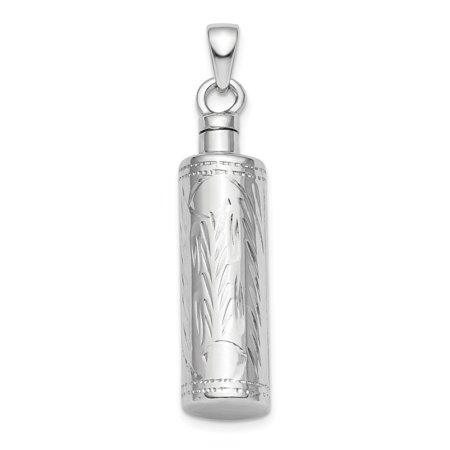 Sterling Silver Cylinder Ash Holder Pendant Charm