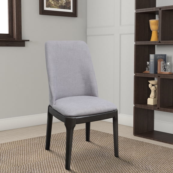 ACME Madan Side Chair (Set of 2) in Fabric Wood and Gray Oak