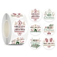 thumbnail image 1 of Rollo de pegatinas navideñas, 500 etiquetas navideñas redondas, varios diseños, decoración de regalo navideño, 1 of 5