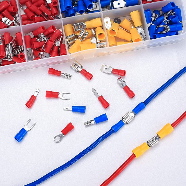 280 piezas de terminales eléctricos de crimpado, conectores eléctricos macho y hembra, para automóviles, terminales planos, terminales de pala, terminales de anillo XianweiShao 8390606415042