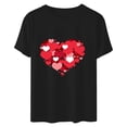 thumbnail image 4 of POTETI Women Valentines Womens T Shirts Long Sleeve,Women's Valentine's Day Gifts for Wife Black Short Sleeve Blouse Casual Sweetheart Print Crew Neck Tops, 4 of 6