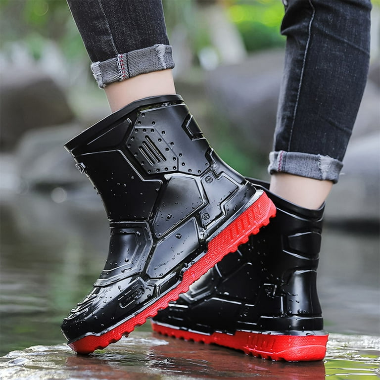 Engtoy Men and women rainshoes waterproof shoes Warm Lightweight Summer  Winter Leisure Fashion non slip Locomotive shoes Fishing boots durable