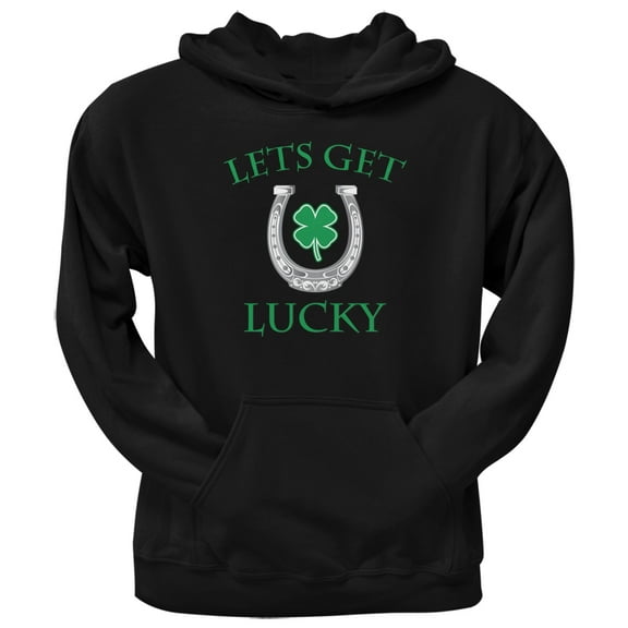 Old Glory Mens St. Patricks Day Lets Get Lucky Long Sleeve Graphic Hoodie