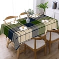 thumbnail image 3 of Blue Green Tartan Plaid Rectangular Tablecloth 60"x86" with Lace Edge, Washable Durable Table Cover for Dining, Indoor Outdoor Home Restaurant Decor, 3 of 5