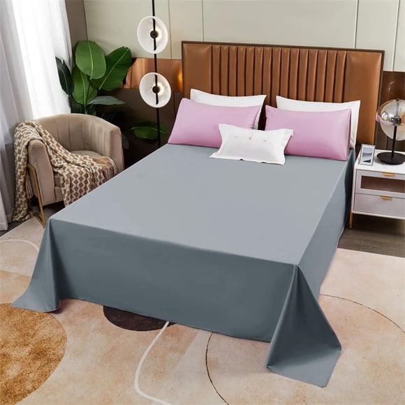 Fwttom Simples Solid Color Bed Sheet Singles Piece of Home Skined Friendly Bed Sheet Double Bed Sheet