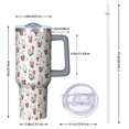 thumbnail image 2 of White Christmas Santa Pattern Tumbler with Handle and Lid,40oz Double Wall Vacuum Insulated Tumbler,Cups Gift for Women and Men, 2 of 7