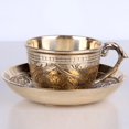 thumbnail image 2 of PENGXIANG New Hand-made Arabic Indian Solid Copper Tea Cup Coffee Cup with Copper Pad and, 2 of 5