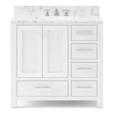 Water Creation Madison 36" Wood Single Bathroom Vanity in White/Chrome
