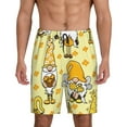 thumbnail image 2 of Rocae Garden Honeybee Gnomes for Men's Soft Sleep Pajama Shorts, Waistband and Pockets, 2 of 9