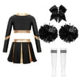 thumbnail image 2 of YONGHS Cheering Costume for Girls Crop Top with Pleated Skirt Cheerleading Halloween Party Outfits A White 16, 2 of 5