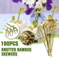 thumbnail image 3 of 100pc Bamboo Heart Bead Fruit Cocktail Picks Sticks Toothpick 12cm Decor T3I9, 3 of 8