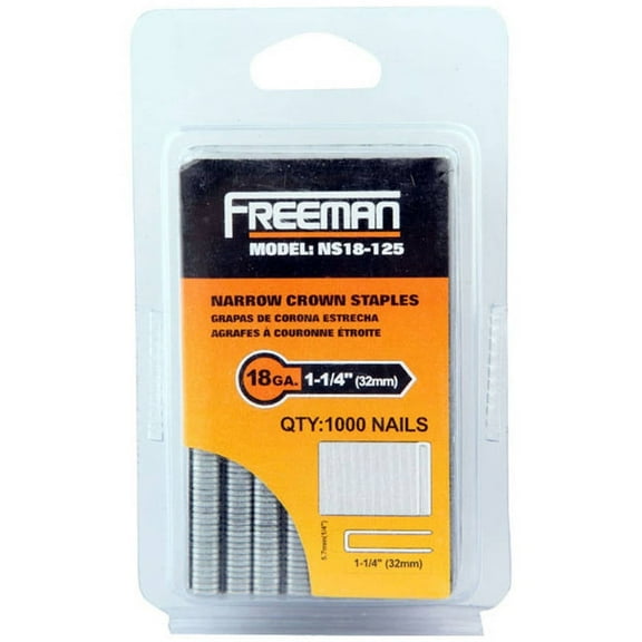 Freeman 1-1/4-Inch 18 GA Staple Blister Pack, 1000 Count