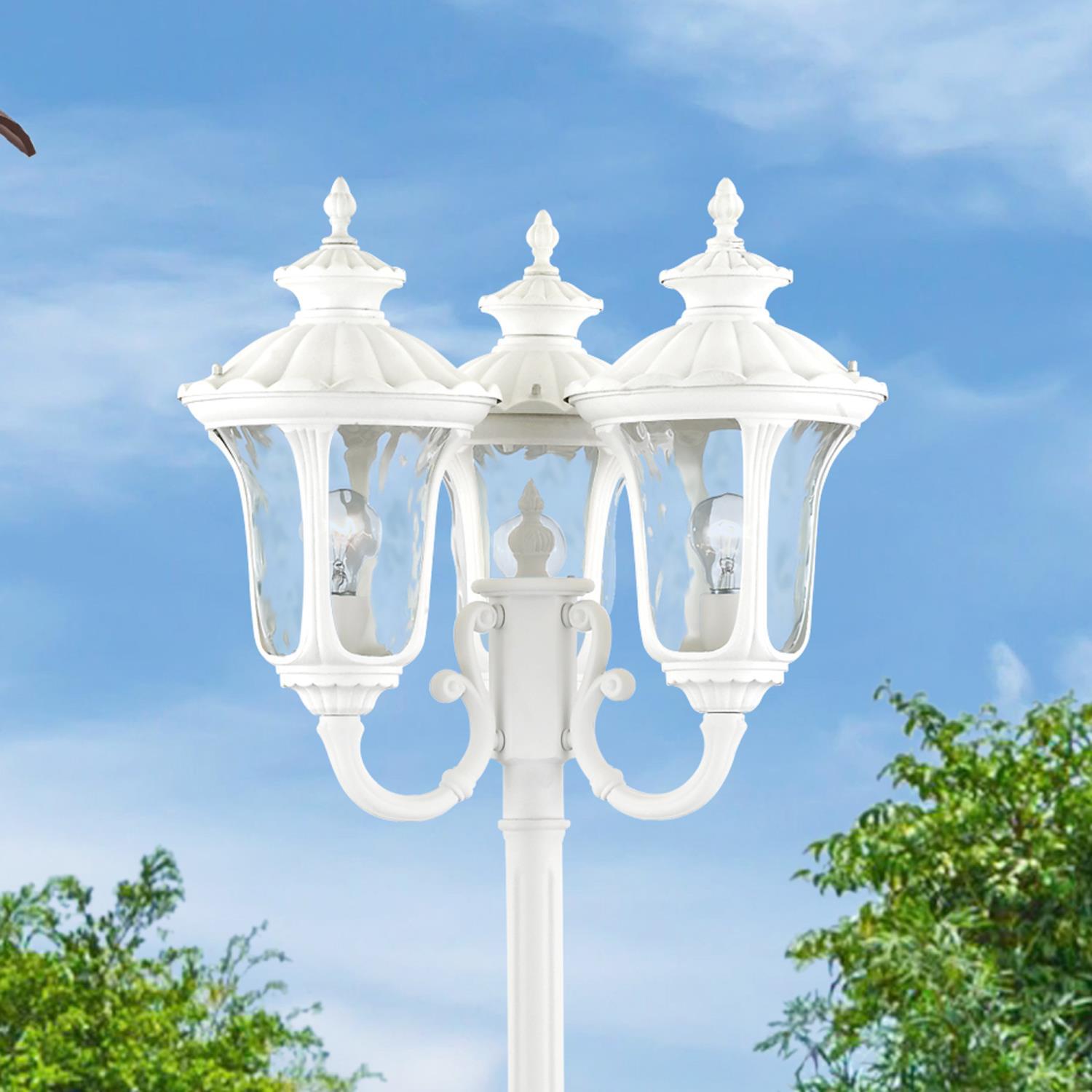 Livex Lighting 3 Light Outdoor Post Light With Textured White Finish 7866-13 - image 4 of 7