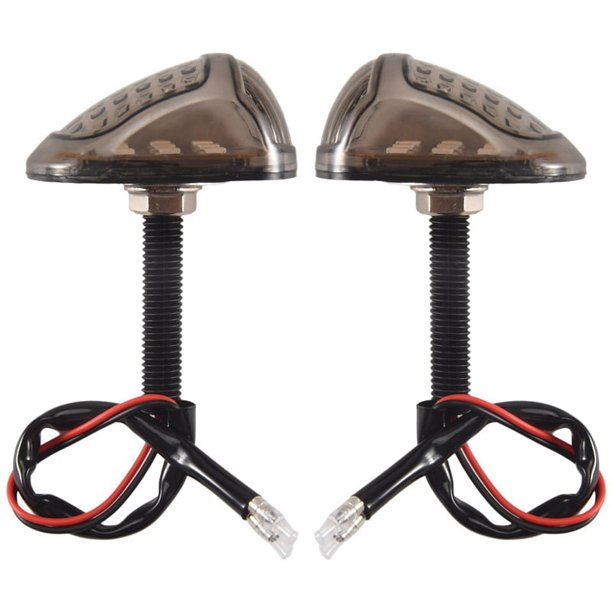 Luz Amarilla de 12 V Indicadores de Moto Luz Intermitente 9 LED Motocicleta Par de Luces PirañAs Luz Intermitente Luz Intermitente