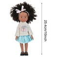 thumbnail image 4 of Black 10 Inch Baby Doll with Curly Hair, 8-Inch Realistic Vinyl Doll, Flexible Joints Role Play Toy, Washable Styled Hair, Developmental Pretend Play Gift for Girls 3+ Years Old, 4 of 9