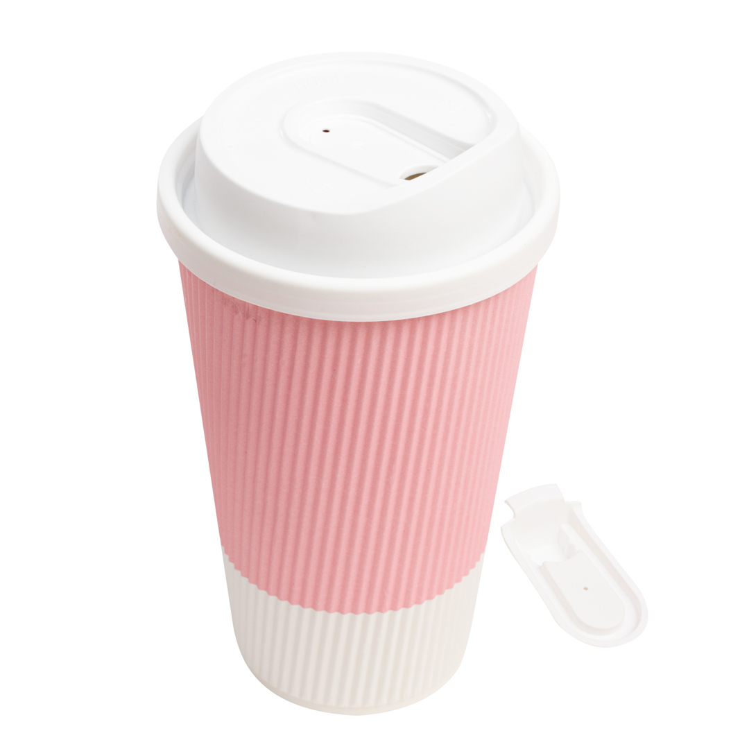 Restpresso White Plastic Coffee Cup Lid with Detachable Plug, Fits 8