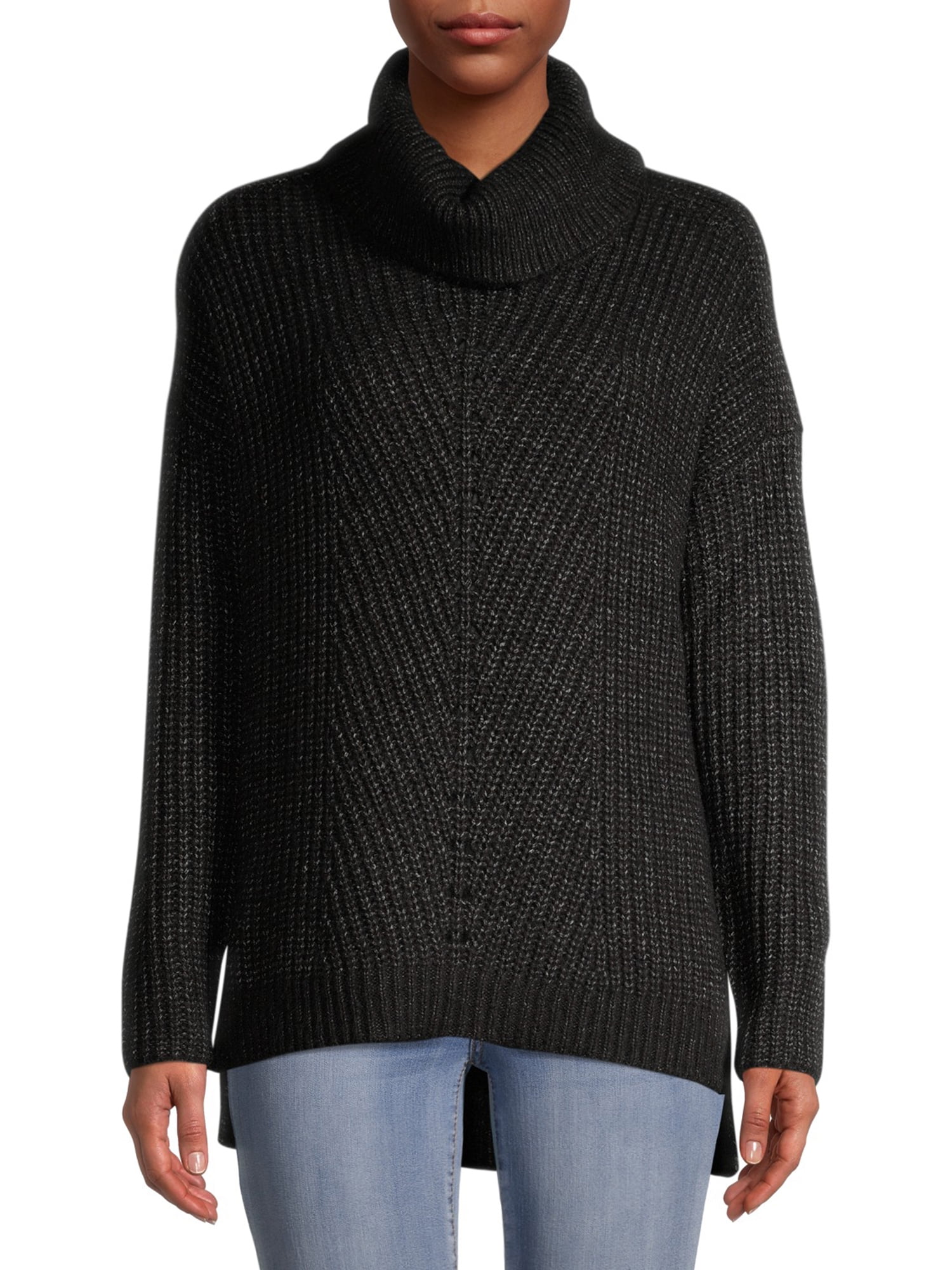 Textured Cowl Neck Sweater - Walmart 