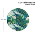 thumbnail image 2 of Lsque Peacock And Flowers Pattern 4" Drink Coasters Set of 4, PVC Leather Absorbent Coasters, Table Coaster Set Decorative Coffee Cup Coasters Housewarming Gift -Round Shape, 2 of 6