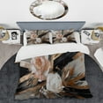 thumbnail image 2 of Designart "Linear Floral Elegance Rose Gold III" Floral Bedding Covert Set - Traditional White Bed Set With 2 Shams, 2 of 6