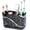 Black Marble Color, variant on Toothbrush and Toothpaste Holder Drainage for Bathroom Countertop with Adjustable Dividers, Large Toothpaste Caddy Organizer Storage Rustic Decor Set Anti-Slip for Shower,Family,Gray