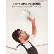 X Sense 10 Year Battery Smoke Detector, Photoelectric Sensor, ETL Listed, Battery Powered Smoke Alarm, SD2J0AX, 10 PACK