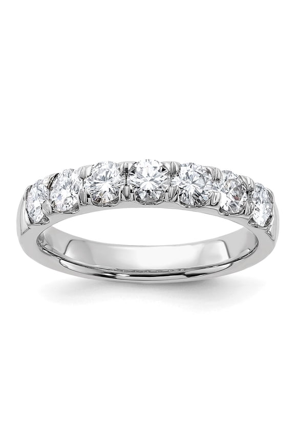 14k White Gold Ring Moissanite 1.12 ct 0.98 14kw 1ct. 7 Stone G H I True Light Band