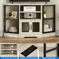 Dextrus Farmhouse Corner TV Stand for 55 inch TVs, Wood Entertainment