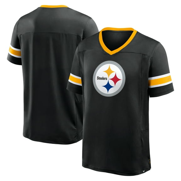 Men's Fanatics Black Pittsburgh Steelers Hometown Premium Hashmark V-Neck T-Shirt