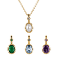 thumbnail image 2 of Set de Regalo para Mujer hasta 6 en 1, LuckyLy Kit de Collar y Dijes con Baño de Oro 14k, Perla y Zirconia Cúbica – Joyería ideal como Regalos para Mujer Navidad, San Valentín y Mamá dorado Óvalo, 2 of 8