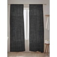 thumbnail image 5 of Sheer Curtains 84 Inches Long 2 Panels Set for Living Room, Black Burlap Texture Semi Sheer Curtains for Windows, Farmhouse Vintage Black Voile Window Treatments Rod Pocket Curtain, 5 of 7