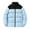 Sky Blue, variant on Cadancy Plus Size Winter Coats for Women Puffy Color Block Zip Up Quilted Jackets with Pockets Long Sleeve Stand Collar Trendy Warm Down Coat Oversized Casual Padded Jacket 2025