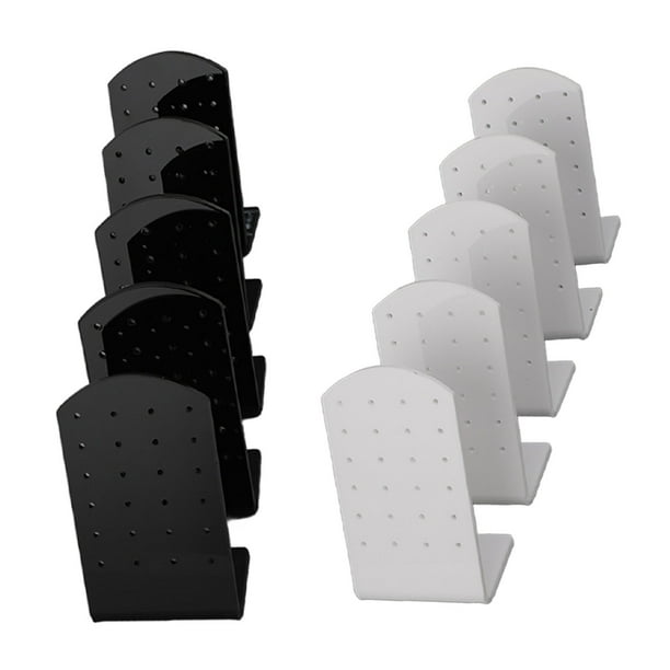 Soporte 10 UNIDS 24 Agujeros Organizador de Pendientes Acrílico en Forma de L Pendientes de Exhibición de Joyería Soporte para Niñas Mujer Blanco y Negro ANGGREK Otros