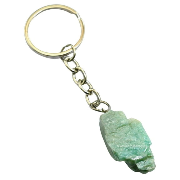 Amazonite Crystal Car Key Holder, Raw Crystal Keychain