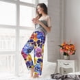 thumbnail image 4 of Uemuo The Garden Tricolor Pansy Flower Pattern Women's Wide Leg Palazzo Lounge Pants with Pockets Light Weight Loose Comfy Casual Pajama Pants-Large, 4 of 9