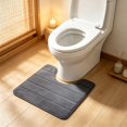 thumbnail image 2 of Non Toilet Floor Mat 16x20,Bath Rug Around Toilet Base,U Shaped Bathroom Floormat,Memory Foam Toilet Floor Rug,Machine Washable, 2 of 6