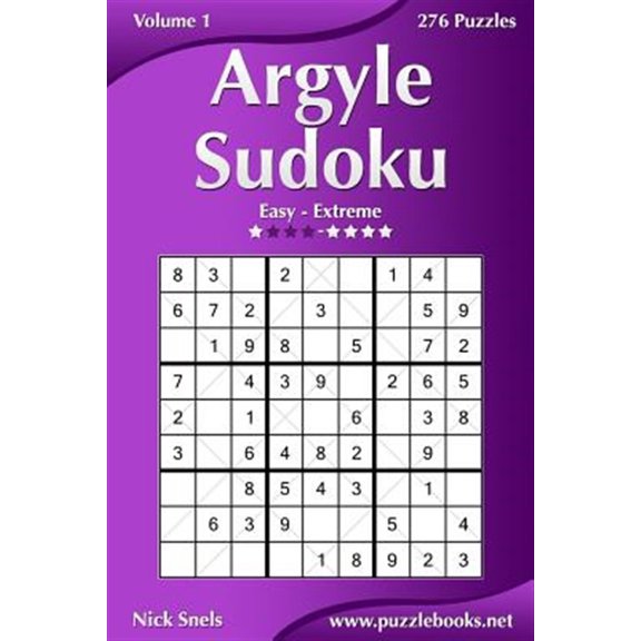 Pre-Owned Argyle Sudoku Argyle Sudoku - Easy to Extreme - Volume 1 - 276 Puzzles, Book 1, (Paperback)