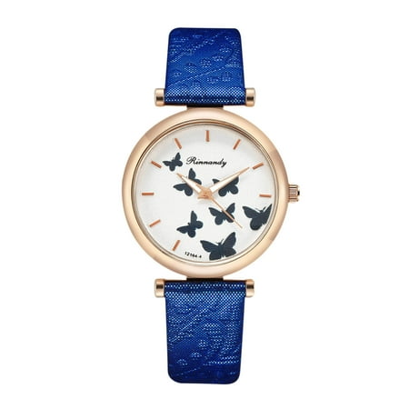 AhaBrexf Sale Prime Womens Casual Bracelet Watch Quartz Mesh Belt Band Fashion Analog Wrist Watches Watches Blue
