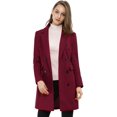thumbnail image 1 of Abrigo Allegra K de invierno elegante con solapa con muescas, doble burdeos, 1 of 7